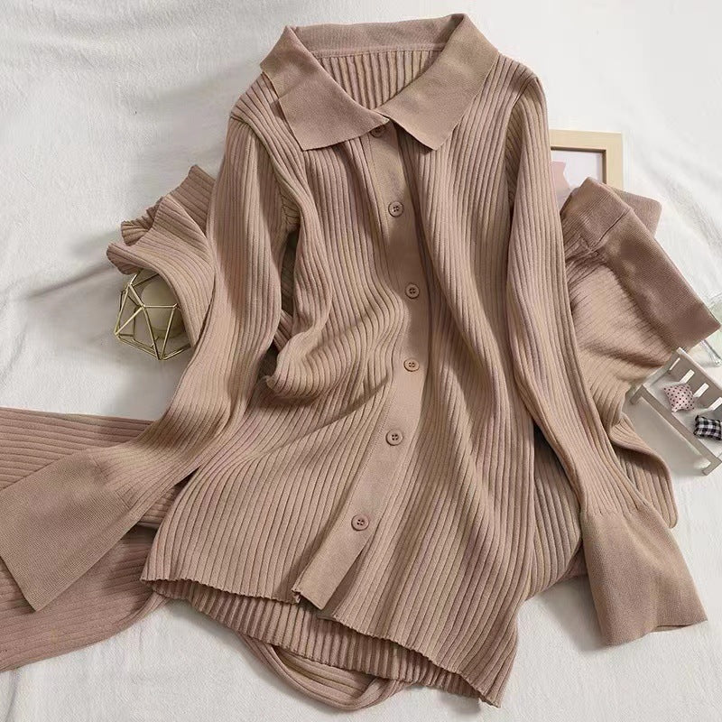 Damen Strickpullover mit klassischem Kragen R&B