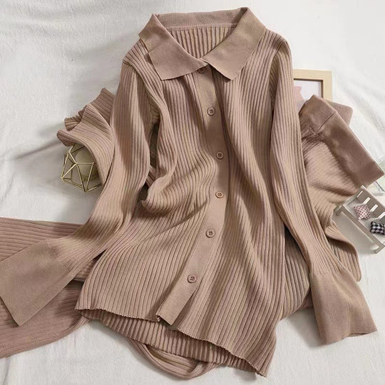 Damen Strickpullover mit klassischem Kragen R&B