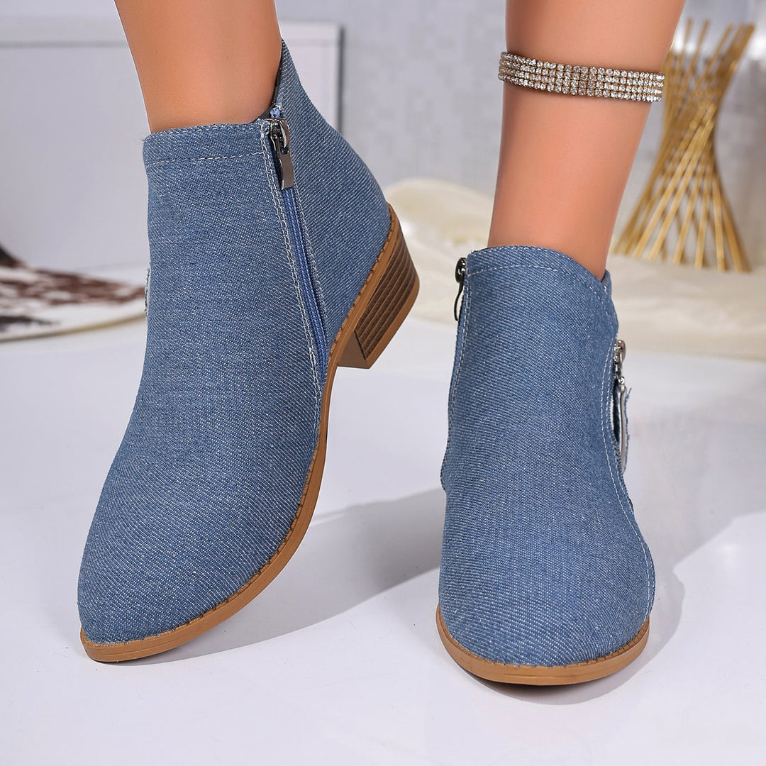 Damen Stiefeletten mit edlem Leopardenmuster und elegantem Reißverschluss R&B