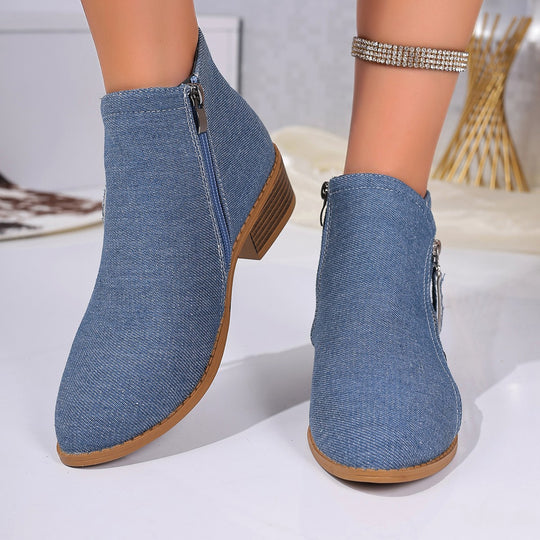 Damen Stiefeletten mit edlem Leopardenmuster und elegantem Reißverschluss R&B