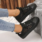Damen Sportliche Sneaker mit luftdurchlässigem Spitze-Design R&B