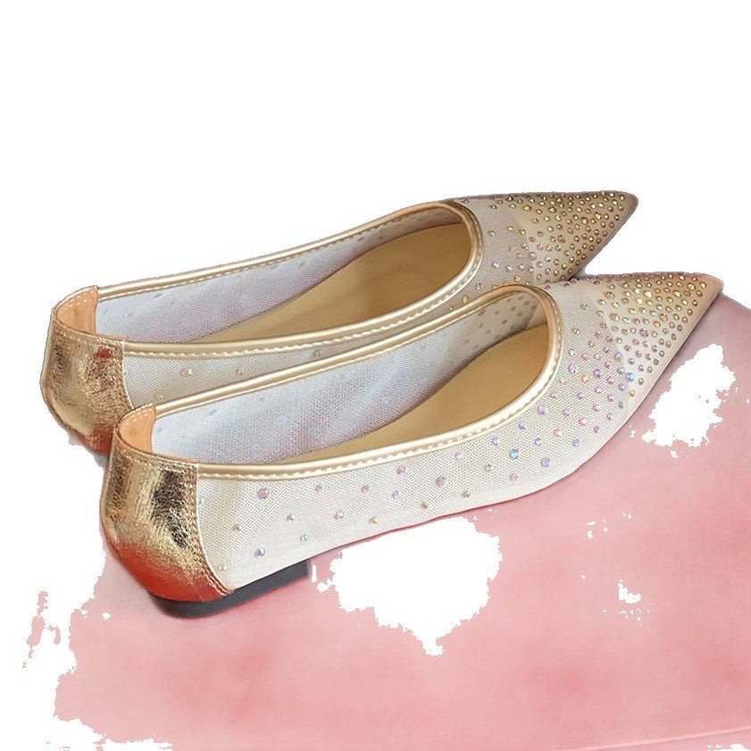 Damen Ballerinas mit funkelnden Strassdetails und spitz zulaufendem Design R&B