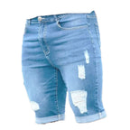 Herren Ripped Denim Shorts R&B