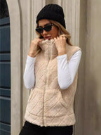 Damen Kuschelige Fleece-Weste mit Kapuze R&B