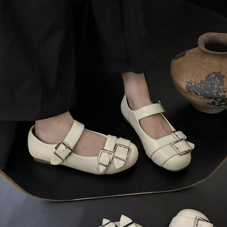 Damen Ballerinas mit modischen Schnallen und bequemer Innensohle R&B