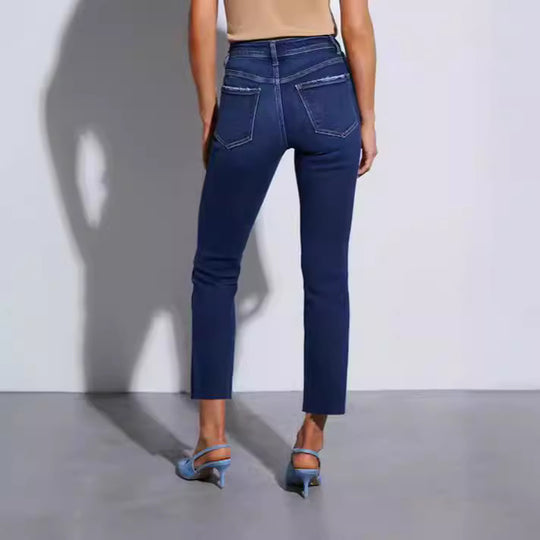 Damen zeitlose Jeans im modernen Schnitt mit cropped Bein R&B