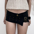 Damen modischer Minirock mit asymmetrischem Schnitt und metallischen Details R&B