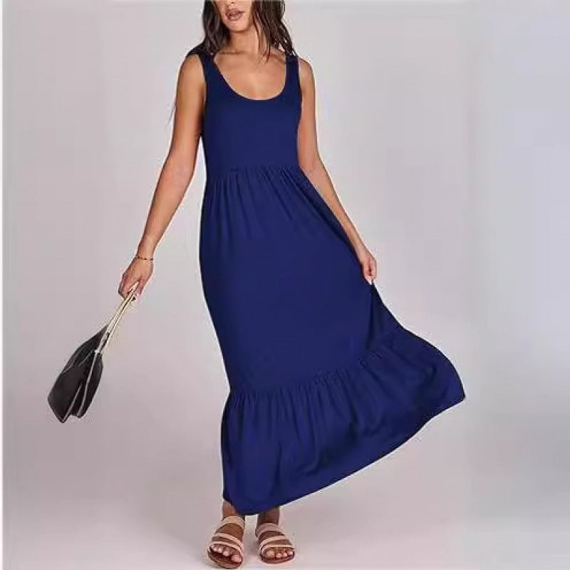 Damen Sommerliches Maxikleid mit praktischen Taschen und voluminösem Saum R&B