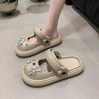 Damen Sandalen mit funkelnden Dekoren und praktischem Riemenverschluss EB