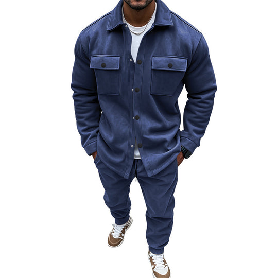 Herren Freizeit-Longejacke mit praktischen Knopftaschen und elastischen Details R&B