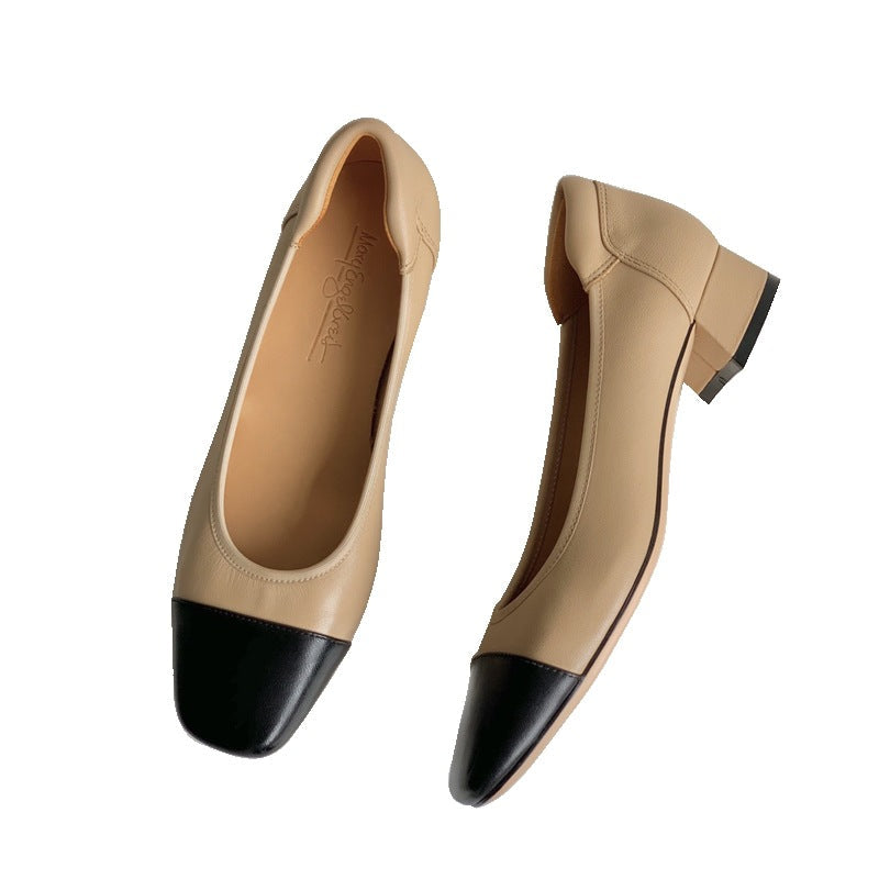 Damen Komfortable Ballerinas mit elegantem Blockabsatz