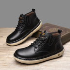 Herren Robuste Schnürboots aus hochwertigem Leder