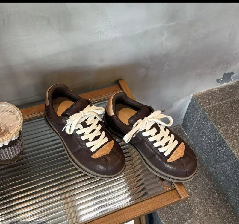 Damen lässige Sneakers im Retro-Stil mit hochwertiger Lederverarbeitung R&B