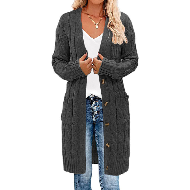 Damen Strickjacke mit Kabelmuster und Taschen R&B
