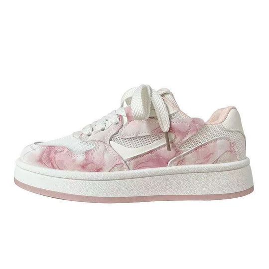 Damen modische Sneakers mit floralem Design und atmungsaktiver Obermaterialkombination R&B