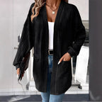 Damen lässige Strickjacke mit Taschen R&B