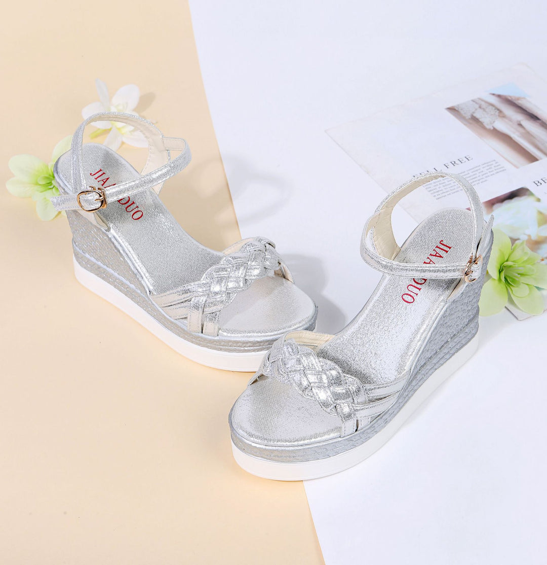 Damen Wedge-Sandalen mit verziertem Riemchen-Design R&B