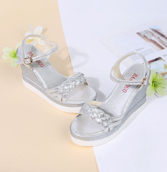Damen Wedge-Sandalen mit verziertem Riemchen-Design R&B