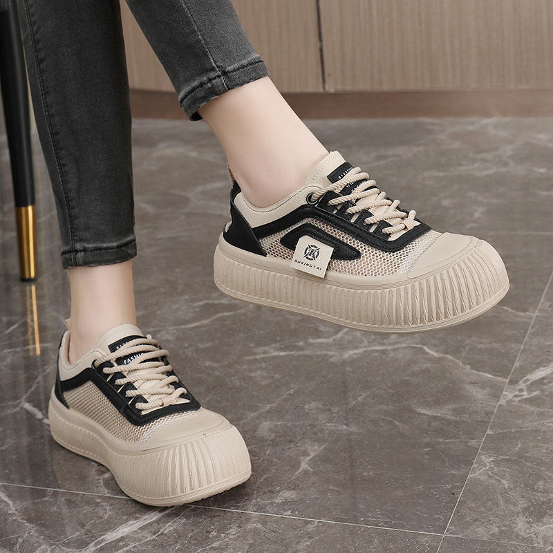 Damen Sportliche Sneaker mit atmungsaktiver Mesh-Oberfläche und verstärkter Sohle R&B