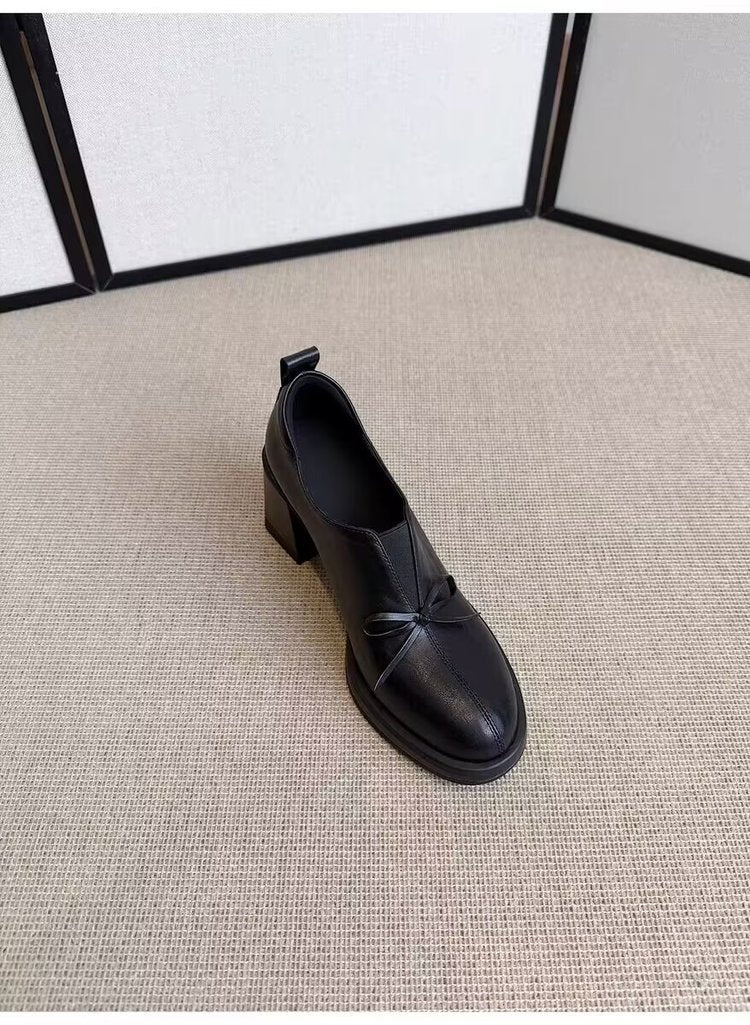 Damen elegante Halbschuhe mit praktischem Schlupfdesign und dekorativem Schleifenakzent R&B