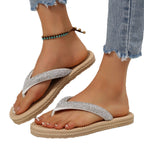 Damen Glamouröse Flip-Flops mit funkelnden Strass-Details R&B