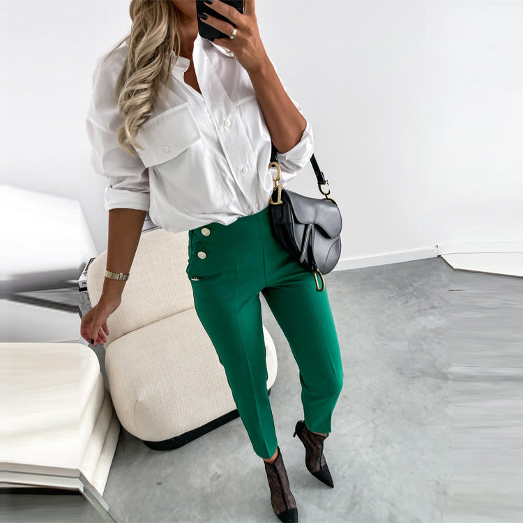 Damen Hochtaillierte Hosen R&B