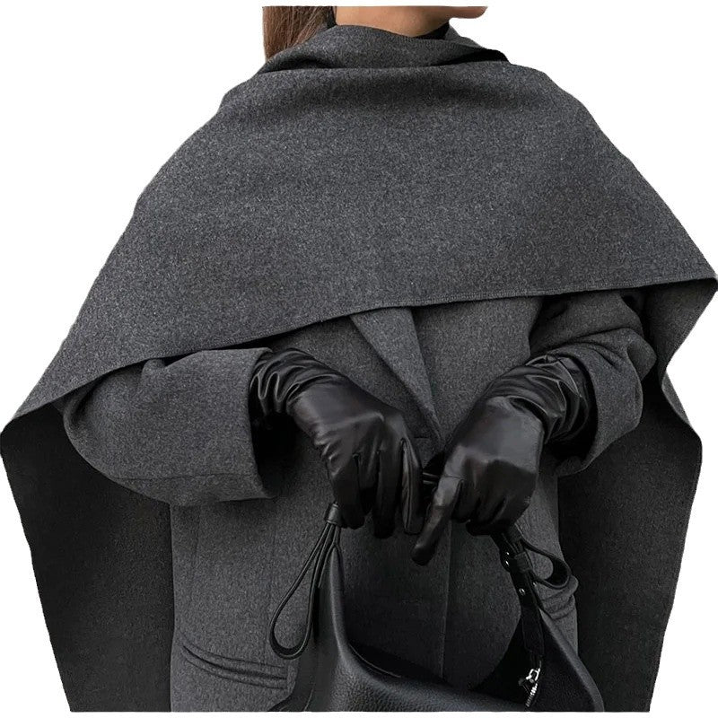 Damen Eleganter Oversize-Mantel mit schickem Kapuzenaufsatz R&B