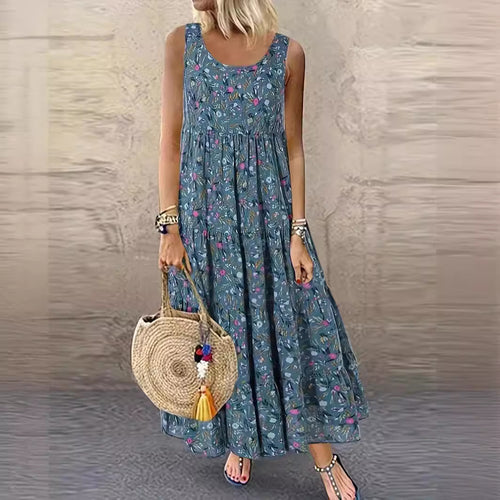 Damen Langes Freizeitkleid mit floralem Design R&B