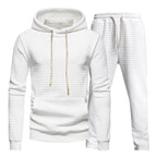 Herren Fitness-Hoodie und Jogginghose Set mit strukturiertem Design R&B