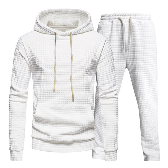 Herren Fitness-Hoodie und Jogginghose Set mit strukturiertem Design R&B