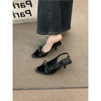 Damen Slingback-Pumps mit zarter Schleifenverzierung R&B