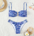 Damen Bikini-Set mit verspieltem Mustermix und modernen Schnürdetails R&B