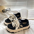 Damen modische Chunky Sneakers mit breiten Schnürsenkeln R&B