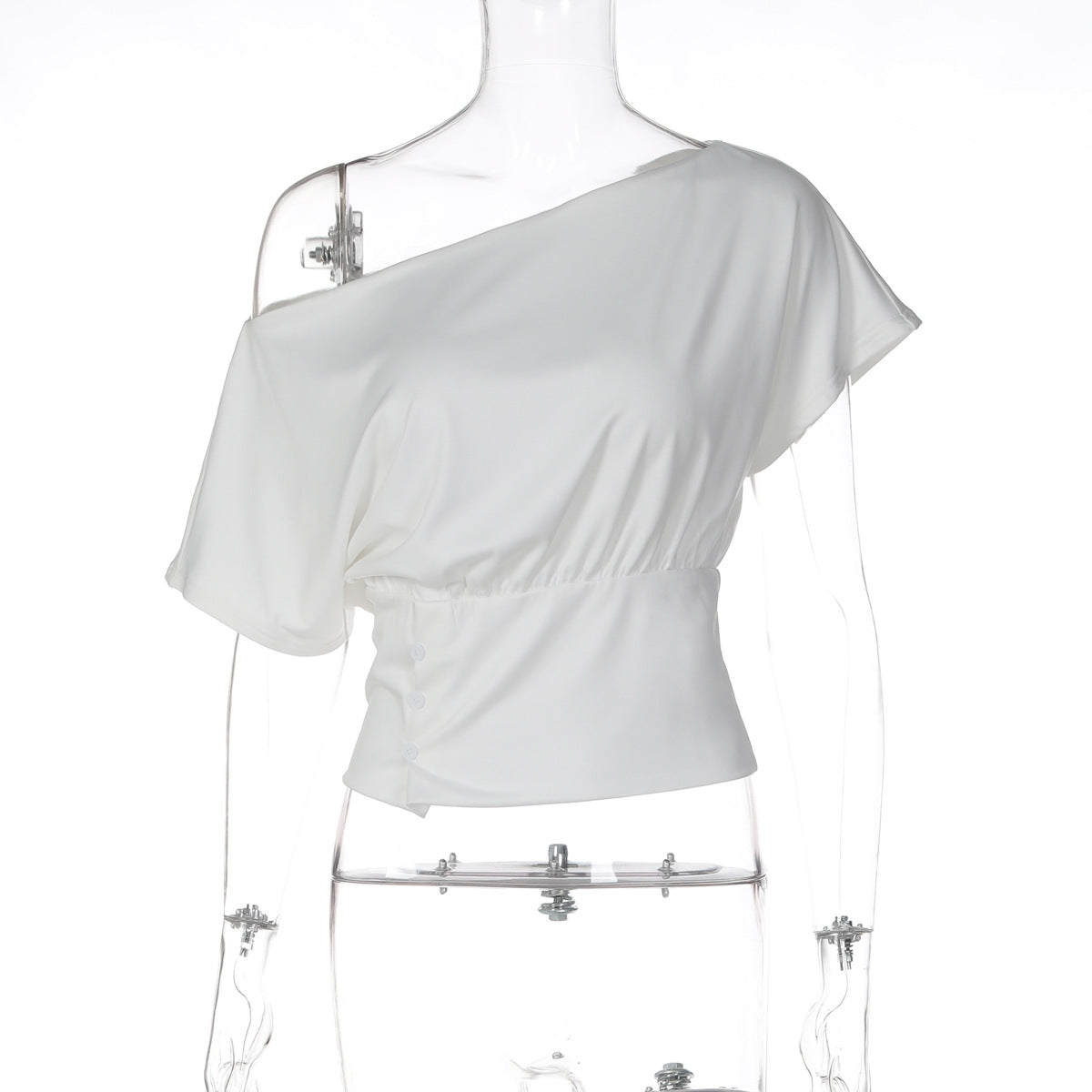 Damen Asymmetrisches Blusenshirt mit raffinierten Drapierungen R&B