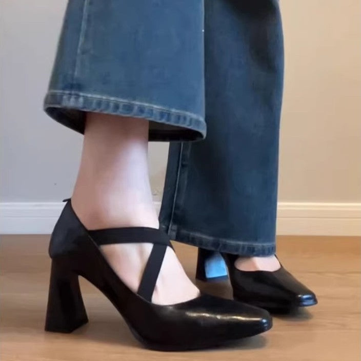 Damen elegante Slingback-Pumps mit modischem Riemendesign und komfortablem Blockabsatz R&B