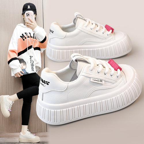 Damen Plateau-Sneaker mit trendiger Gummisohle und bequemer Dämpfung R&B