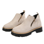 Damen Trendige Chelsea-Boots mit seitlichem Reißverschluss und rutschfester Sohle R&B