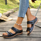 Damen Komfortable Zehensandalen mit modischer Schnittführung R&B