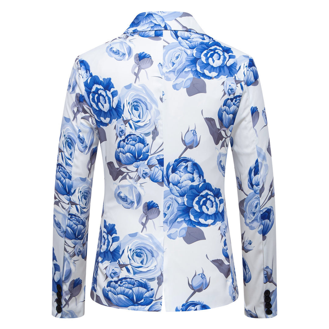Herren eleganter Blazer mit floralem Design R&B