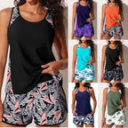 Damen Sportliches Tankini-Set mit geometrischem Design R&B