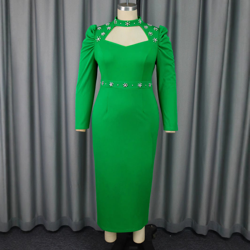Damen Elegantes Kleid mit asymmetrischen Cut-Outs und blumigen Akzenten R&B