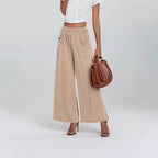 Damen Weit geschnittene Palazzo-Hose mit elastischem Bund und praktischen Taschen R&B