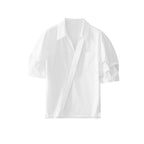 Damen Elegante Oversized Bluse aus hochwertigem Baumwollmix mit verdeckter Knopfleiste R&B