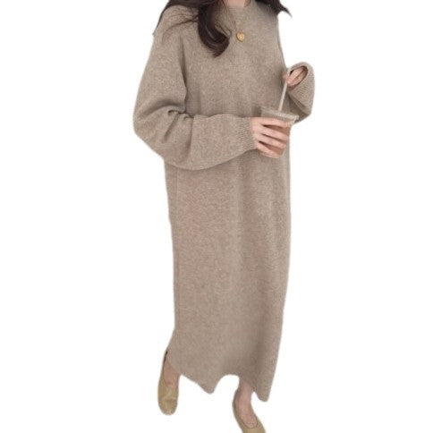 Damen gestricktes Oversized Kleid aus hochwertiger Wolle R&B