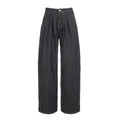 Damen Weite Hochtaillierte Streifenjeans R&B