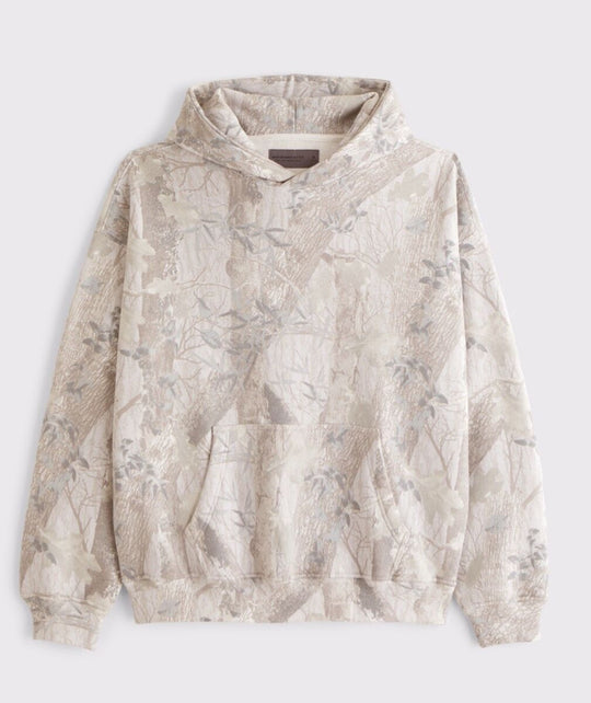 Unisex nan lockerer Kapuzensweat mit dezenter Blätterstruktur, doppelter Kapuze ohne Kordelzug und Kängurutasche R&B