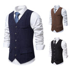 Herren eleganter Anzugweste mit strukturiertem Design und praktischen Taschen