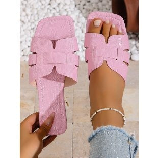 Damen Komfortable Slip-On Sandalen mit modischen Riemen R&B