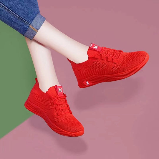 Damen Sportliche Sneaker mit atmungsaktiver Mesh-Oberfläche und elastischem Design R&B