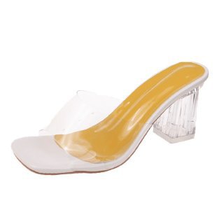 Damen Transparente Blockabsatz-Sandalen R&B